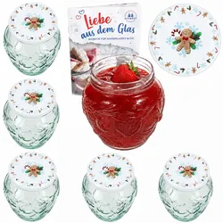 6er Set Frutta Vaso Marmeladenglas 580ml mit Candyman Deckel TO82 Heft