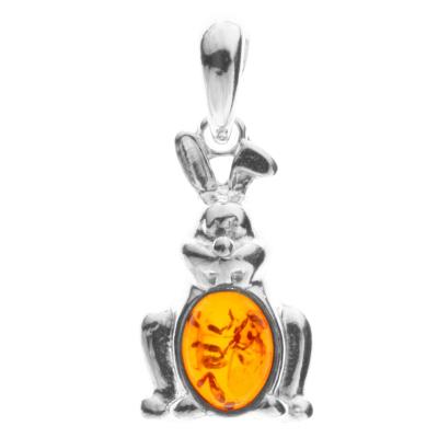 Kettenanhänger OSTSEE-SCHMUCK "Ostsee-Schmuck Anhänger Hase Anhänger Hase", weiß, Schmuckanhänger, Damen, 27 x 12mm, Silber 925 (Sterlingsilber), 2,1 g, Kettenanhänger