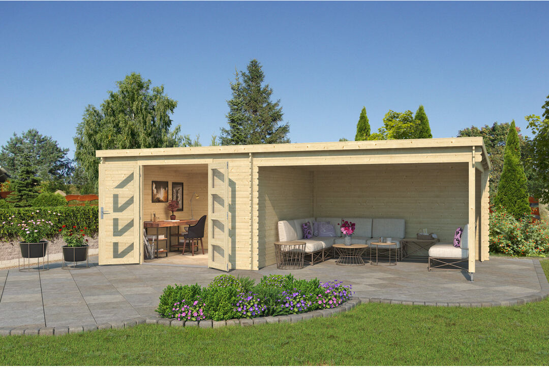 Lasita Maja Lasita New Orleans 23.5 x 11 Ft. Summerhouse With An Undercover Canopy (28mm)