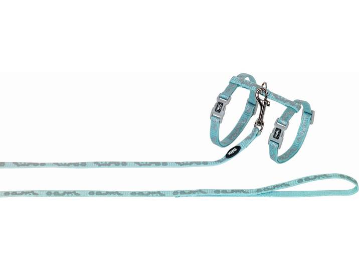 Katzen-Halsband NOBBY Garnitur Hidin , blau (hellblau), Nylon, Tier-Halsbänder, Katzen-Halsband