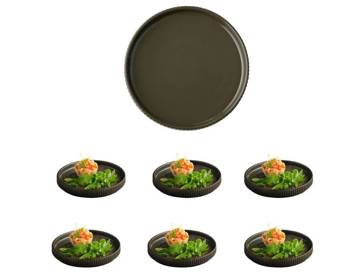 Assiette The Grid Ø 16cm Marron/Marron Lot de