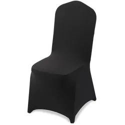 VEVOR Stuhlhussen Stuhlbezug 150 Stk. waschbarer & abnehmbarer Stuhlüberzug aus Polyester-Spandex für Hochzeitsfeiern Esszimmerbankette Restaurant, passend für Stühle (51 x 45 x 95 cm) Schwarz