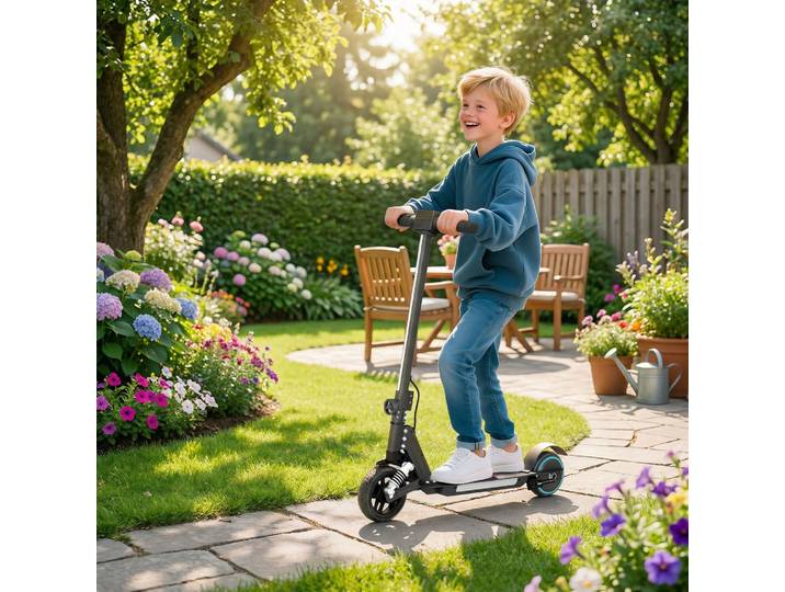 SPORTNOW Trottinette Électrique Enfants Pliable Aluminium Noir