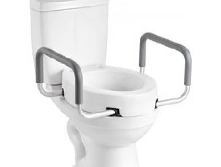 VEVOR Toilettensitzerhöhung Toilettenerhöhung mit 136 kg Tragkraft & 88,9 mm Hubhöhe, erhöhter Toilettensitz mit Armlehnen für ältere Menschen Senioren Behinderte Erwachsene, verbreiterter Sitz