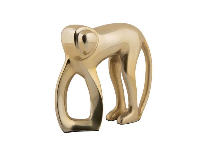 Statue „Simio“ – Metallfigur in Goldoptik - Gold - Luxusbetten24