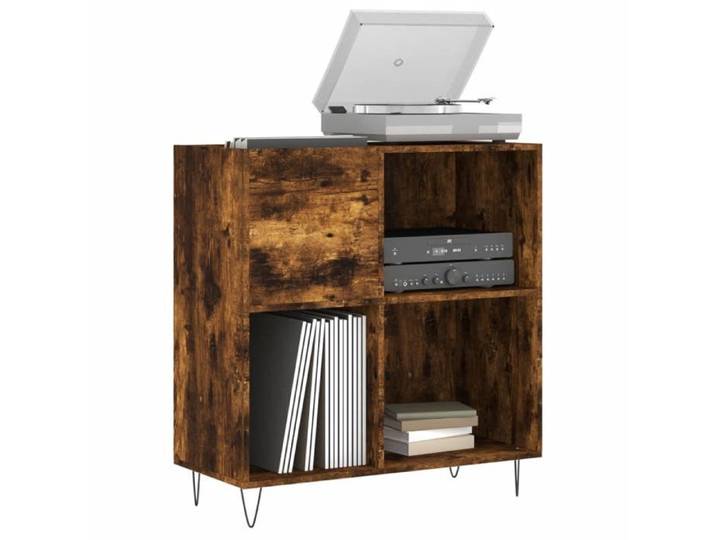 Meuble vinyle VENTE FLASH - Meuble de rangement Armoire à disques - chêne fumé 84 5x38x89 cm bois d'ingénierie @50173158