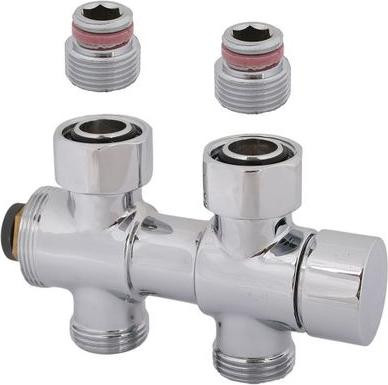 Schlösser Js Duoplex Combinatiekraan, Voorgespand, Roestvrijstaal Design, DN15, 1/2"