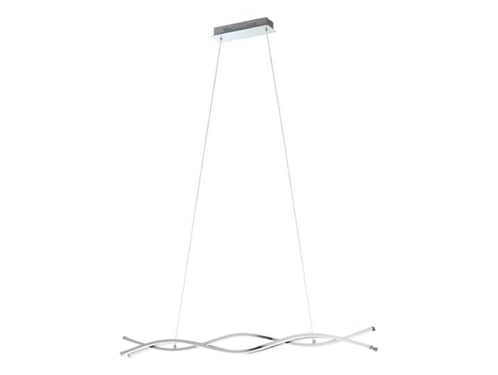 Eglo LED suspension Lasana 2\, suspension 3 flammes\, lampe suspendue en aluminium\, acier\, plastique\, couleur : chrome\, blanc\, L : 100 cm