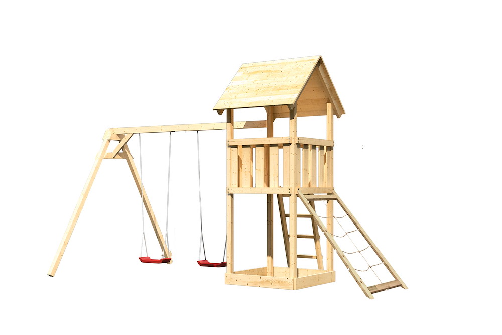 KARIBUHOLZT Akubi Lotti Satteldach natur DS+Netzrampe 16938134
