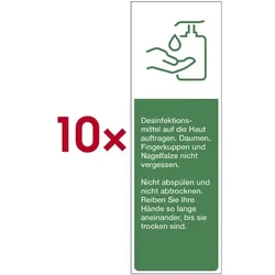 Marahrens Aufkleber »Hände desinfizieren« 5 x 15 cm, 10 Stück mehrfarbig, 5x15 cm