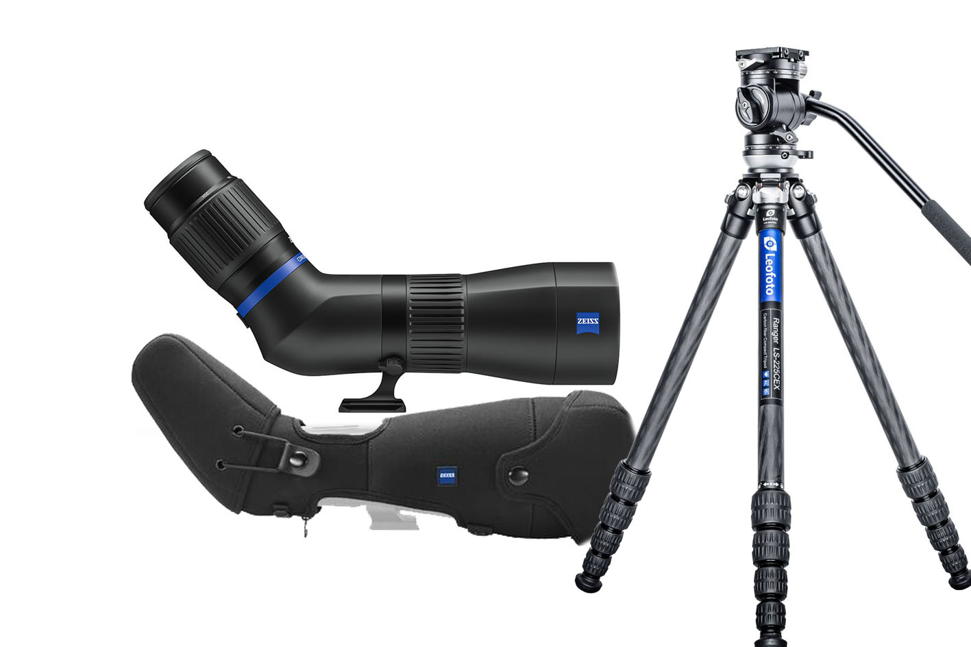 ZEISS Conquest Apia 65 Spektiv Set mit 20-50x Okular & Leofoto Carbon-Stativ