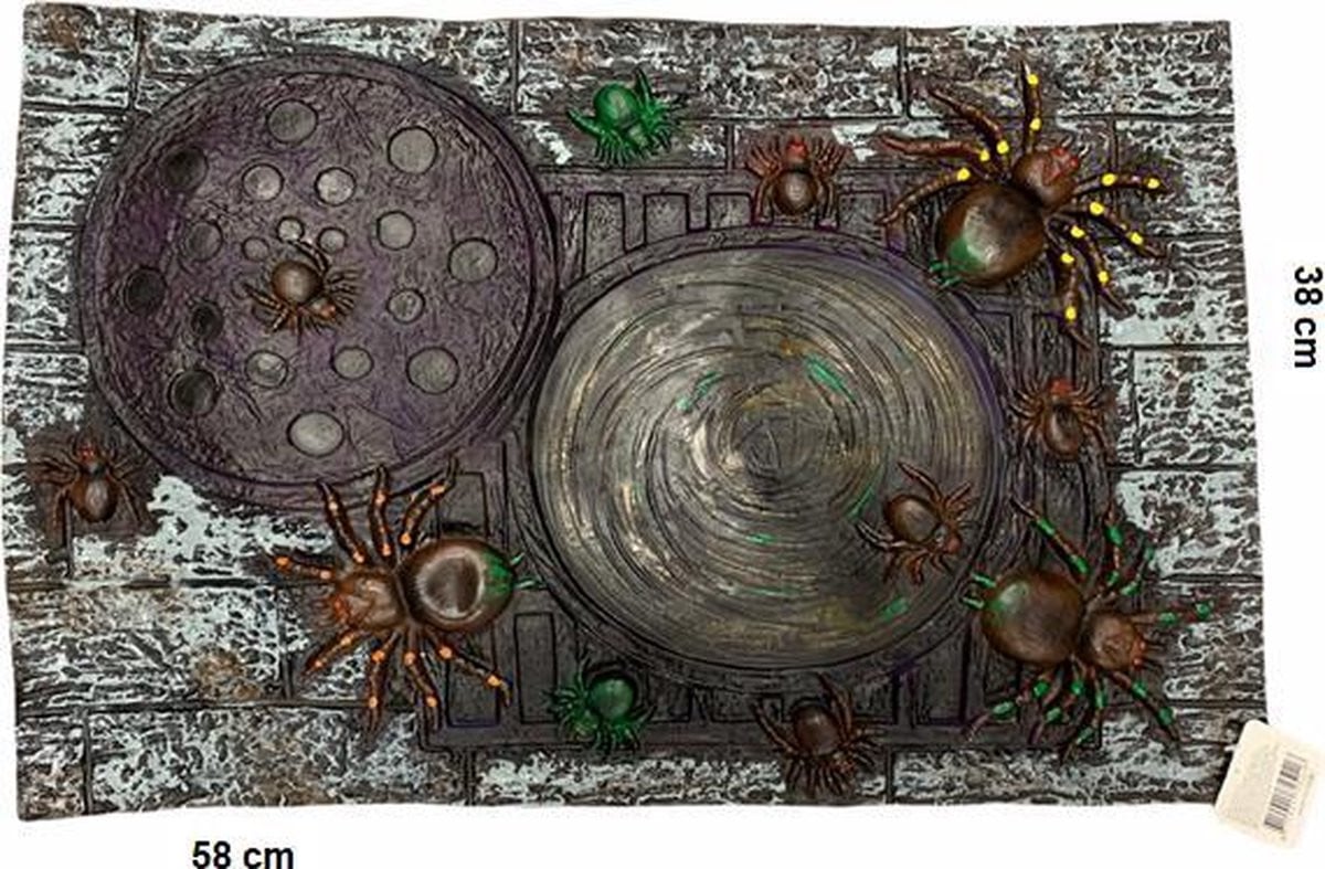 Halloween decoratie rubberen spin deurmat