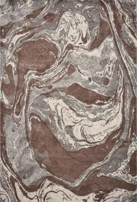 Rio Carbon Loft Mid-century Mocha Abstract Area Rug