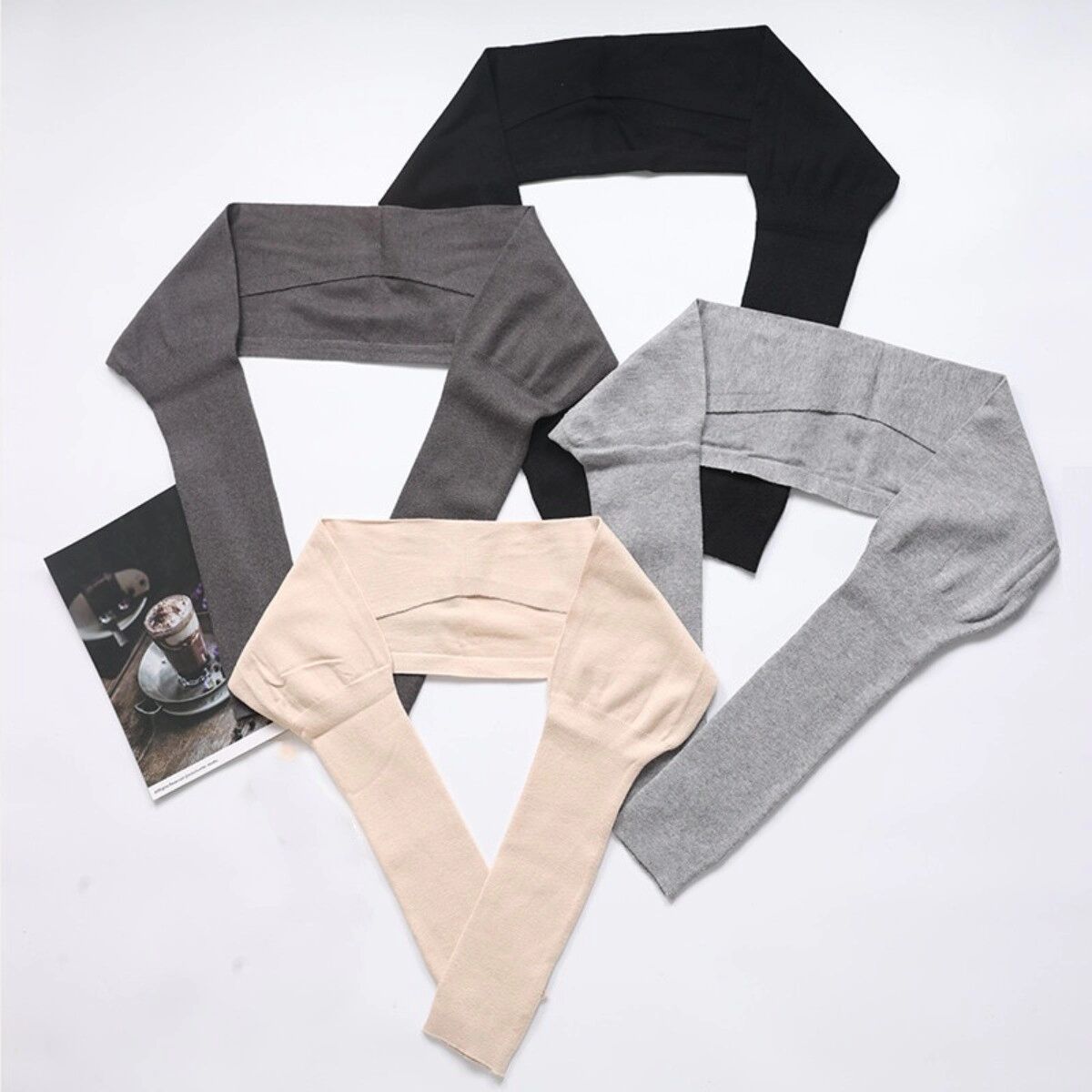 INF Dünner Schulterwickel aus Modal-Baumwolle für Frühjahr & Sommer – Leichter Langarm-Schutzschal, Unisex, ideal für Grau