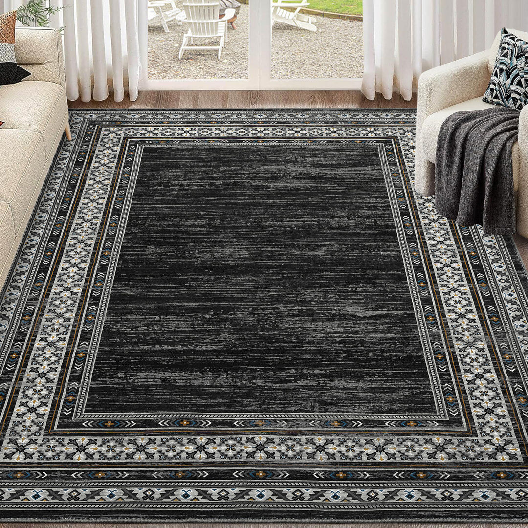Marlow Home Co. Area Rug Black Rectangle 160 cm x 230 cm