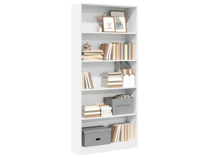 Bibliothèque blanc 80x24x176 cm bois d'ingénierie étagère à livres porte-livres support à livres armoire de 857853
