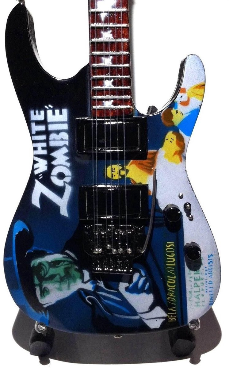 Miniatuur replica ESP White Zombie gitaar van Kirk Hammett - Metallica