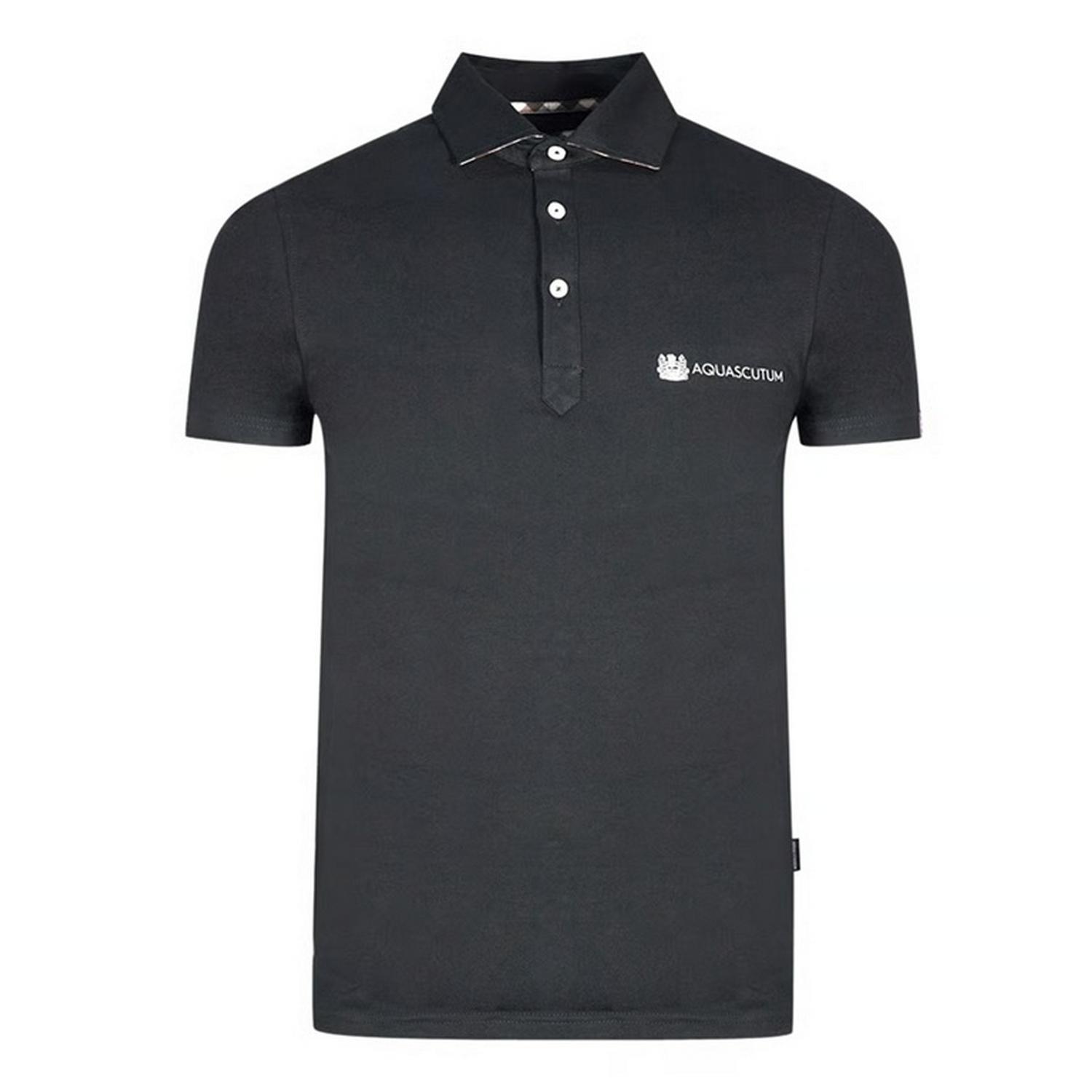 Aquascutum Unisex Volwassen Aldis Logo Polo Shirt (Zwart)
