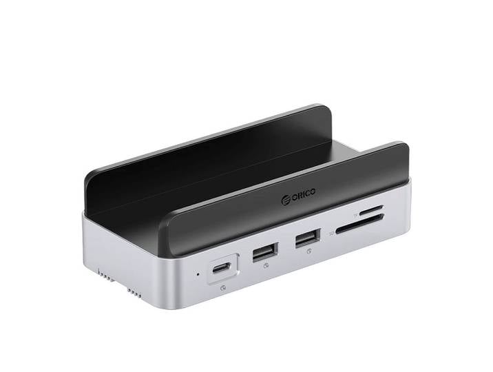 ORICO Multiport-Hub Anschlusserweiterung Schreibtischstation Dockingstation (10-in-1, M.2-SSD-Schacht, HDMI 4K, LAN, PD 100 W)