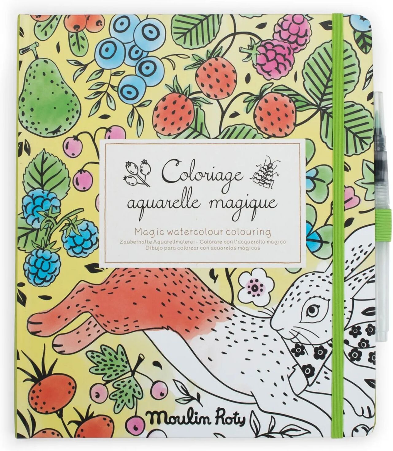 Moulin Roty Cahier de coloriage aquarelle magique - Le jardin du Moulin Multicolore taille unique