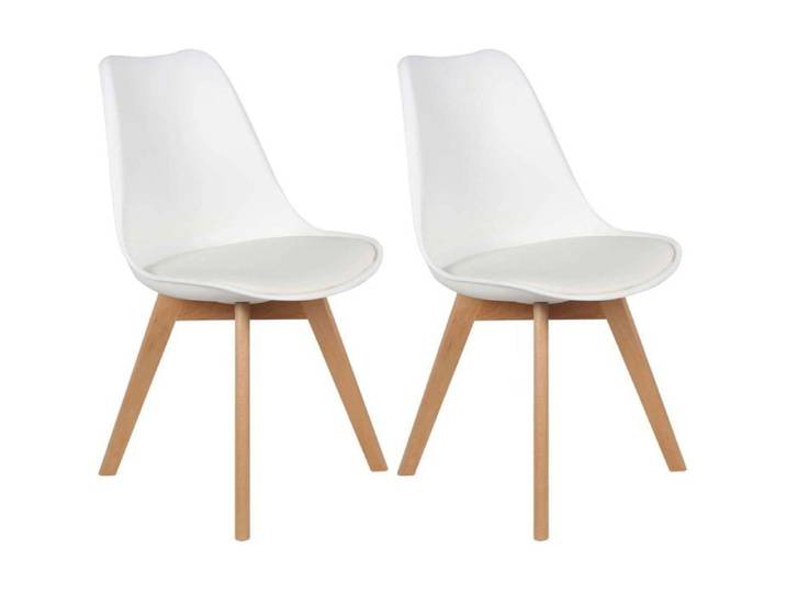 Lot De 4 Chaises - Home Deco Factory - Scandinaves - Rembourrées - Blanches