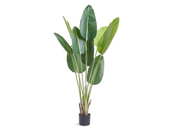 VEVOR Arbre Artificiel 1524 mm Plante Artificielle PE Palmier Oiseau du Paradis Faux Arbre Vert avec Pot 152x128 mm Fausse Plante Décoration pour Maison Bureau Centres Commerciaux Intérieur Extérieur