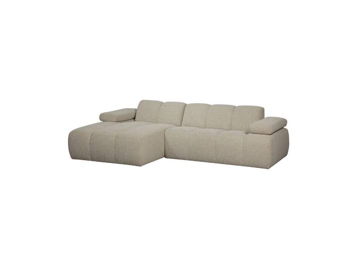 Canapé chaise longue gauche bouclé beige mélangé Mojo