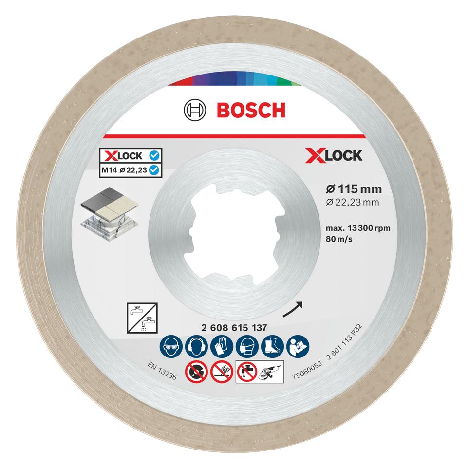 Bosch Professional Zubehör X-LOCK Diamanttrennscheibe Standard for Ceramic 115 x 22,23 x 1,6 x 7 (2608615137)