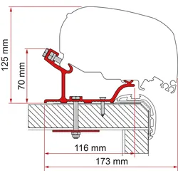 Fiamma  Adapter Carthago Malibu 340 Markisenadapter für Fiamma F80 / F65 340