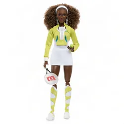 Barbie Signature Serena Williams Sammlerpuppe mit Tennis-Outfit, Schläger und Ball