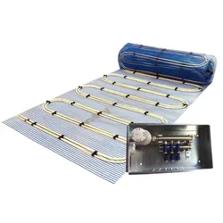 Jollytherm  Aquaheat  Professional  Warmwasserfußbodenheizung  10m2  (4x  3,1x0,8m)  800W  Anschlussleitungen,  Anschlussbox  &  RTL  Regelventil