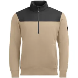 Zip-Sweatshirt "ROB" - XL - beige/schwarz