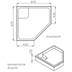 Neuesbad Wannenträger für Ideal Standard Hotline NEU Fünfeck 900x900x80 SD25567