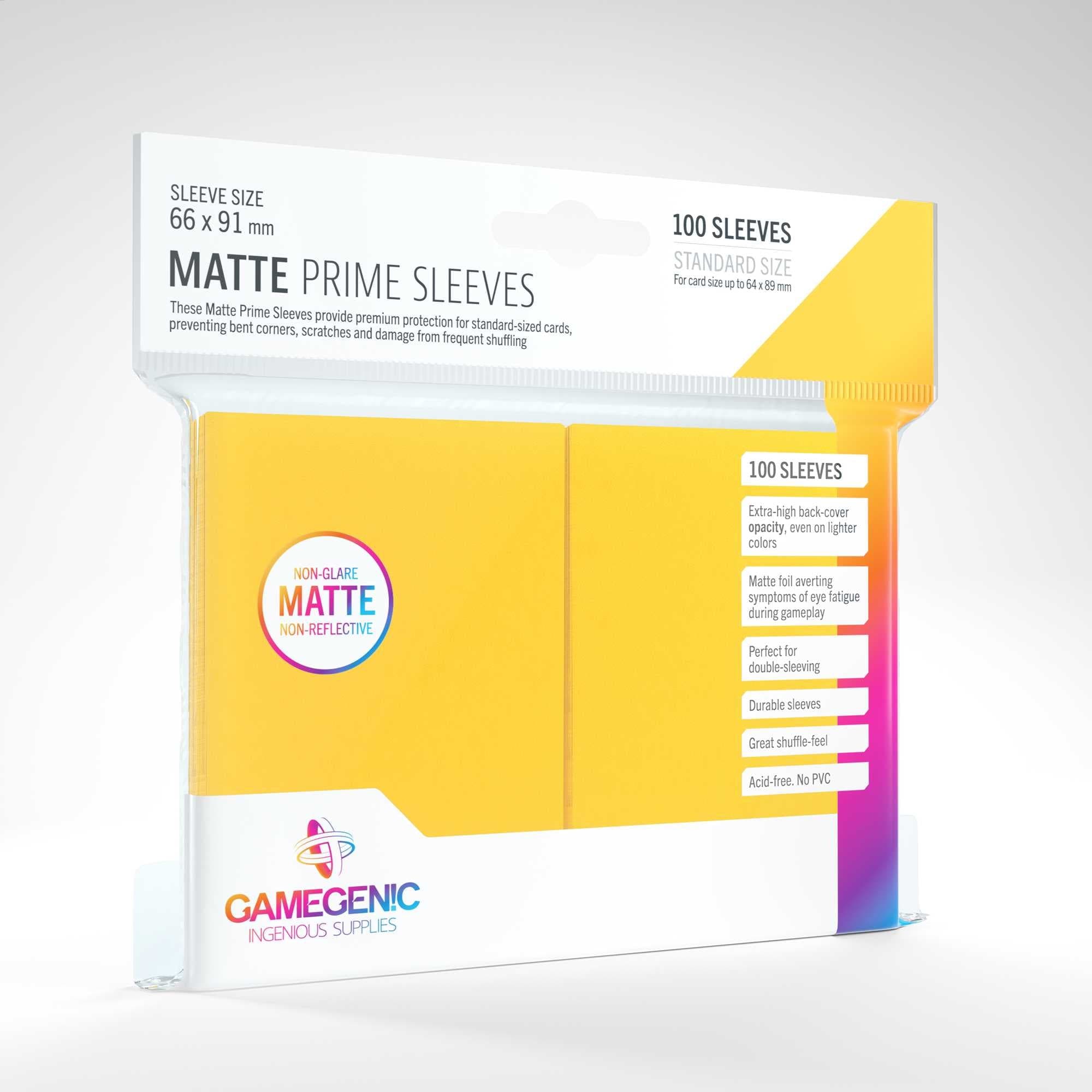 Gamegenic Matte Prime Sleeves Yellow - 100 Pack for Card Games