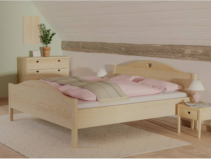 Eschenbett „Hermine“ 200 x 200 cm Massivholz Esche