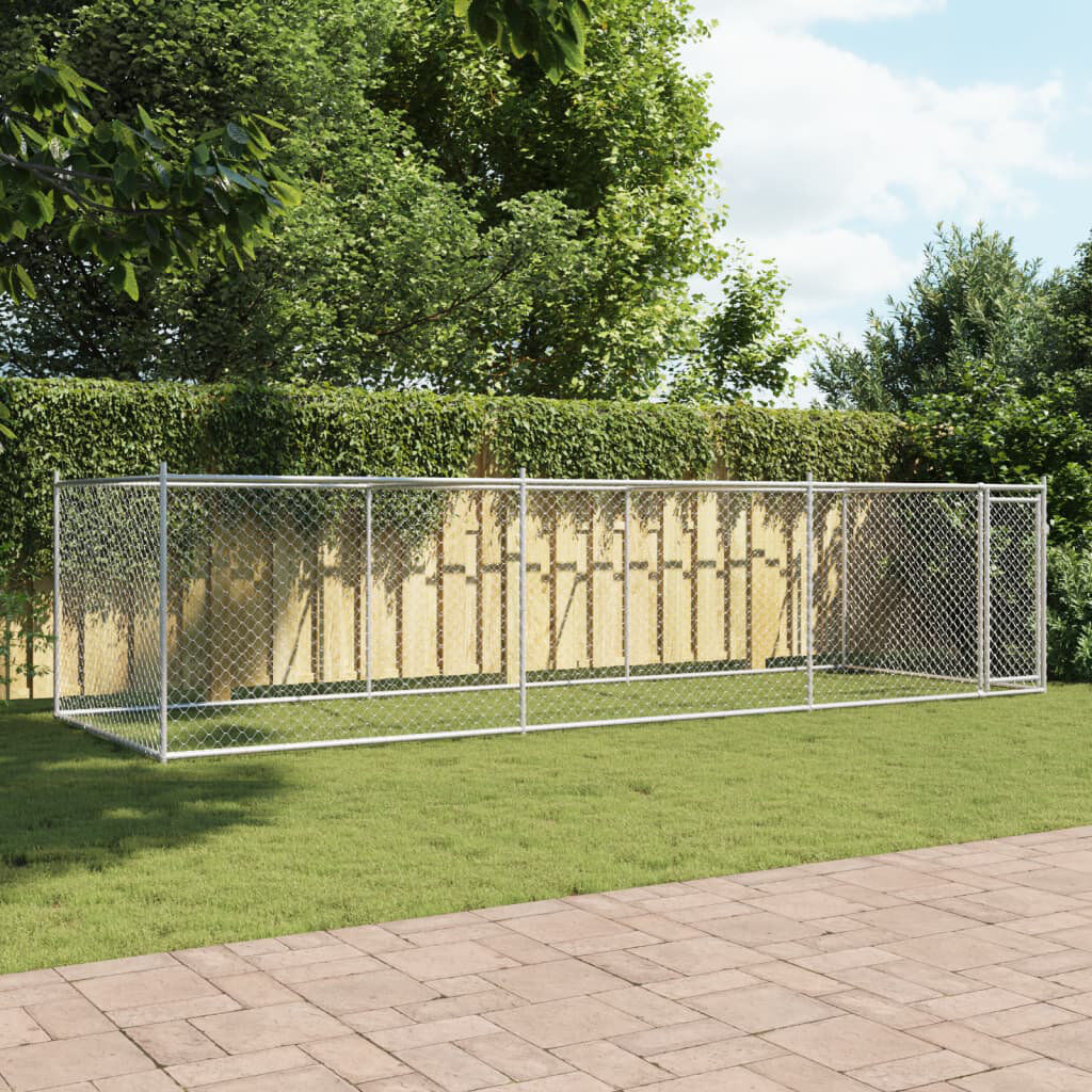 Archie & Oscar Alejandra 150cm H Steel Yard Kennel Gray 150 H x 600 W x 200 D cm