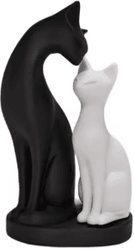Inspire Picks Elegant Black & White Cat Sculpture For Home & Office Decor black