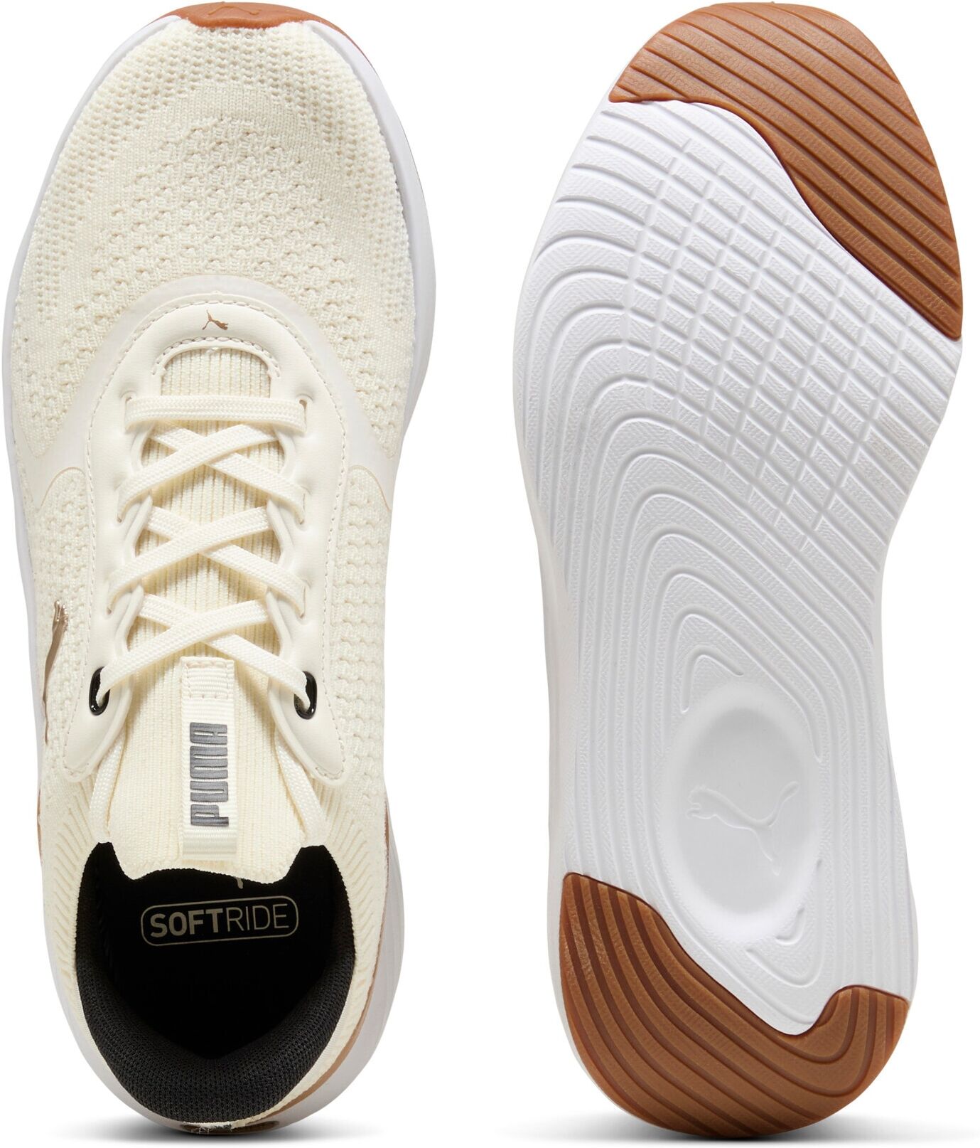 Fitnessschuh PUMA "SOFTRIDE MAYVE 2 ANIMAL WNS", Damen, Gr. 37,5, Textil, beige (warm weiß, warm beige, puma schwarz), Schuhe Fitnessschuh, ideal für Gym und Fitnessstudio warm weiß, warm beige, puma schwarz 37,5, Textil