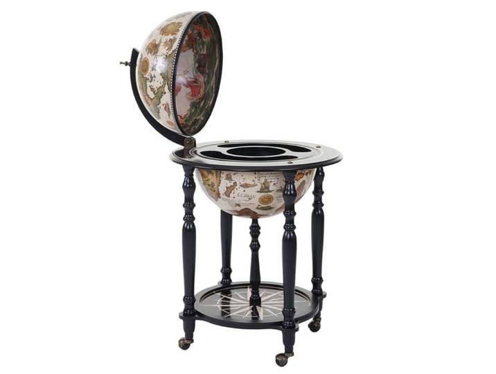 Globe bar porte bouteilles de bar maison minibar sur roues bois d eucalyptus Ø 42cm certifie FSC 04_0003369