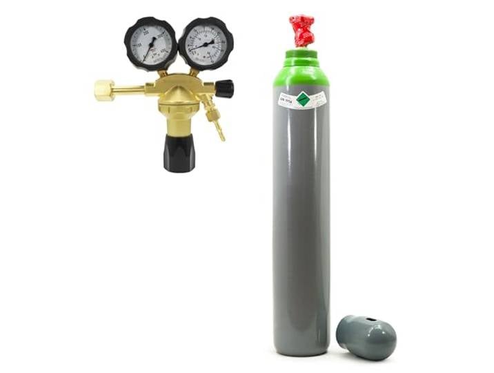 Argon Gasflasche Schutzgasflasche Argon 10L MIX Ar/CO2 mit Druckminderer Argon - Gefüllte Schutzgasflasche 200 Bar + Druckminderer Ar/CO2 Typ GCE 24 l/min BestSchweissen.de für TIG MIG MAG Schweißen