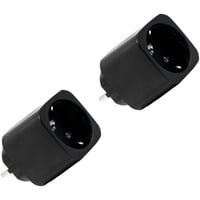 Plug M Gen3, Schaltsteckdose schwarz, 2er Pack