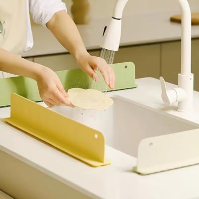 KitchenNation Silicone Sink Splash Guard, Waterproof Kitchen Baffle, Protects Clothes From Splashing Water When Washing Dishes And Veg yellow 1pcs