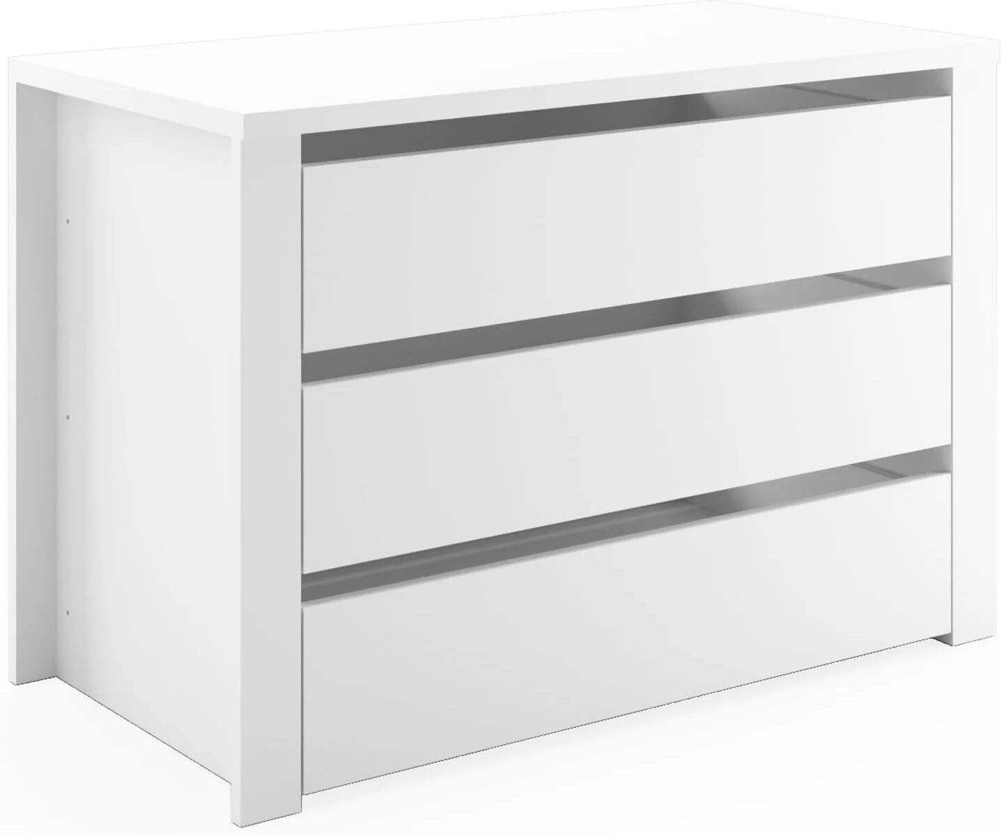 garneroarredamenti Cassettiera interna 3 cassetti per armadio modulo 90cm bianco Batty