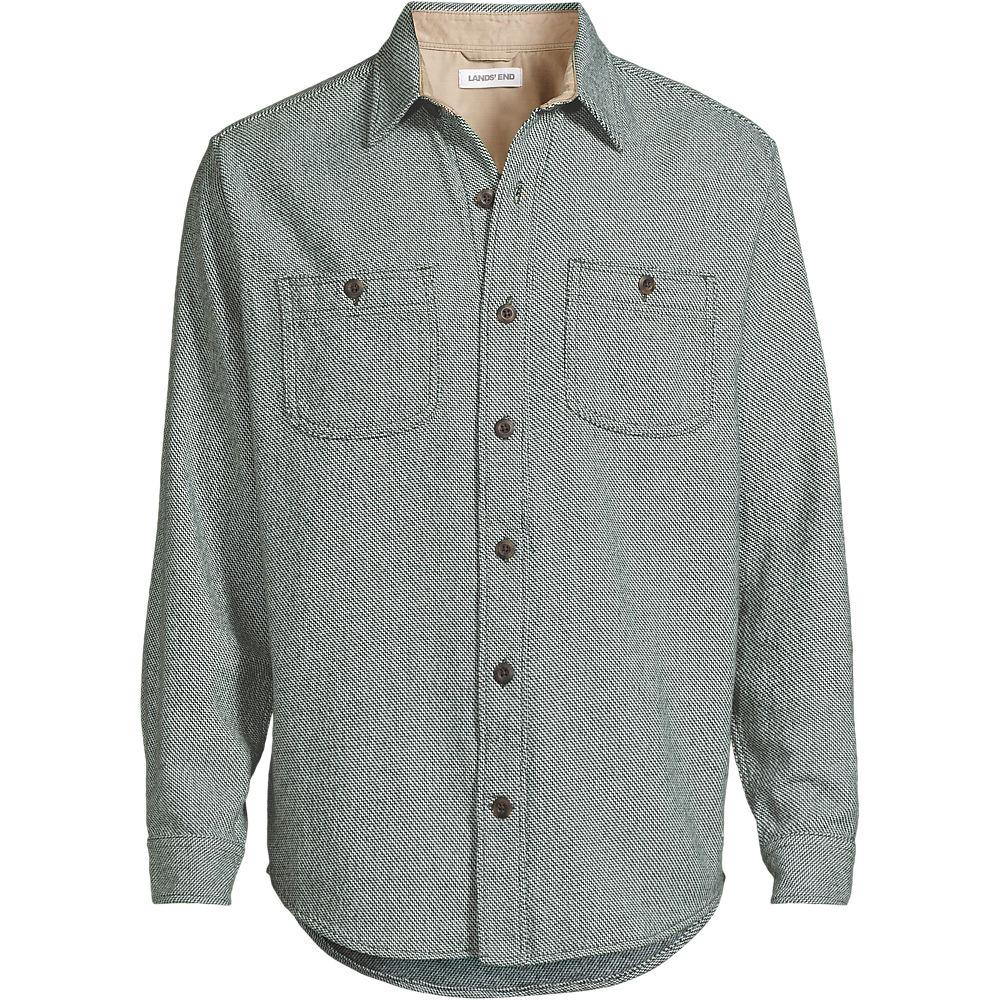 Winter-Flanellhemd, Herren, size: regular, Grün, Baumwolle, by Lands' End