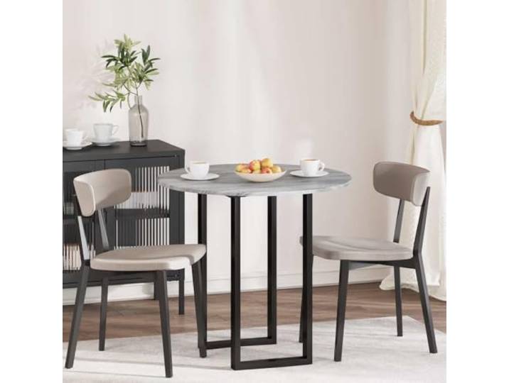 PTUGUOF Tischplatte Rund 80 cm Holzwerkstoff Sonoma-Grau Minimalistisches Design, DIY-Projekt, Nur für Innenbereich, Pflegeleicht
