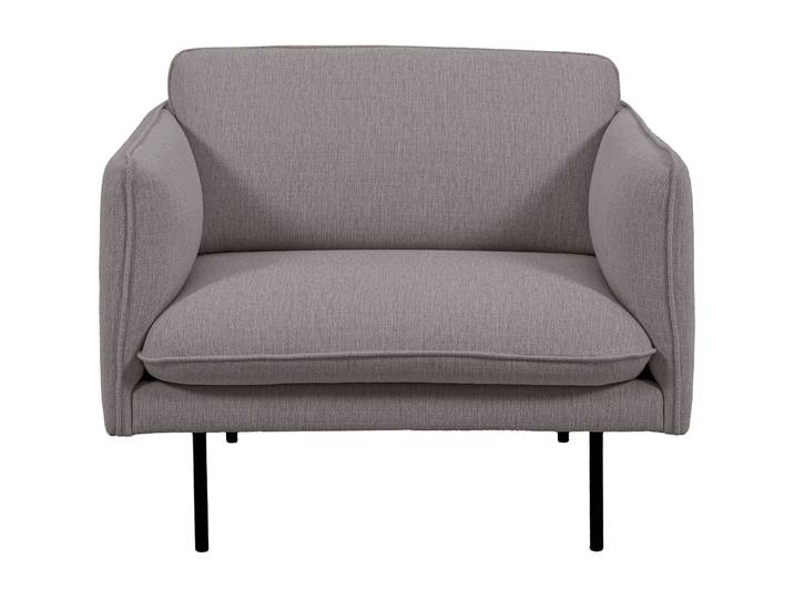 Moderner Sessel Anastasia Stoff Grau, Schwarz B 90 cm T 91 cm H 80 cm - Material: Polyester Stoff, Metall - Sessel