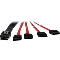 Kabel SFF 8087 > 4x SATA schwarz/rot, 1 Meter (teilummantelt)