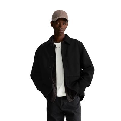 Outdoorjacke MARC O'POLO DENIM "aus Wolle-Mix mit Recycling-Anteil", Herren, Gr. S, schwarz, Obermaterial: 50% Wolle (Schafwolle), 47% Polyester, 3% Sonstige Fasern, unifarben, regular fit, normaler Saum, Jacken Outdoorjacke