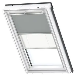 VELUX Verdunkelung Plus DFD Manuell Uni Grau/Weiß 0705, C06, Aluminiumschiene,GEL,Manuell,VELUX