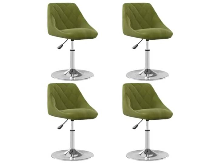 KUTYWEXFM Esszimmerstühle 4er Set Drehbar Samt Hellgrün Höhenverstellbar Drehbare Polsterstühle mit Samtbezug und verchromtem Fuß für Esszimmer, Küche sowie modern gestaltete Wohnbereiche.
